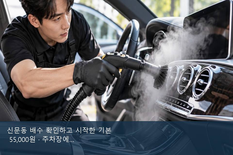 신문동 배수 확인하고 시작한 기본 55,000원 · 주차장에서 부른 날