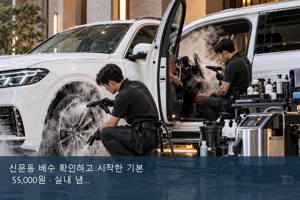 신문동 배수 확인하고 시작한 기본 55,000원 · 실내 냄새를 연 기록