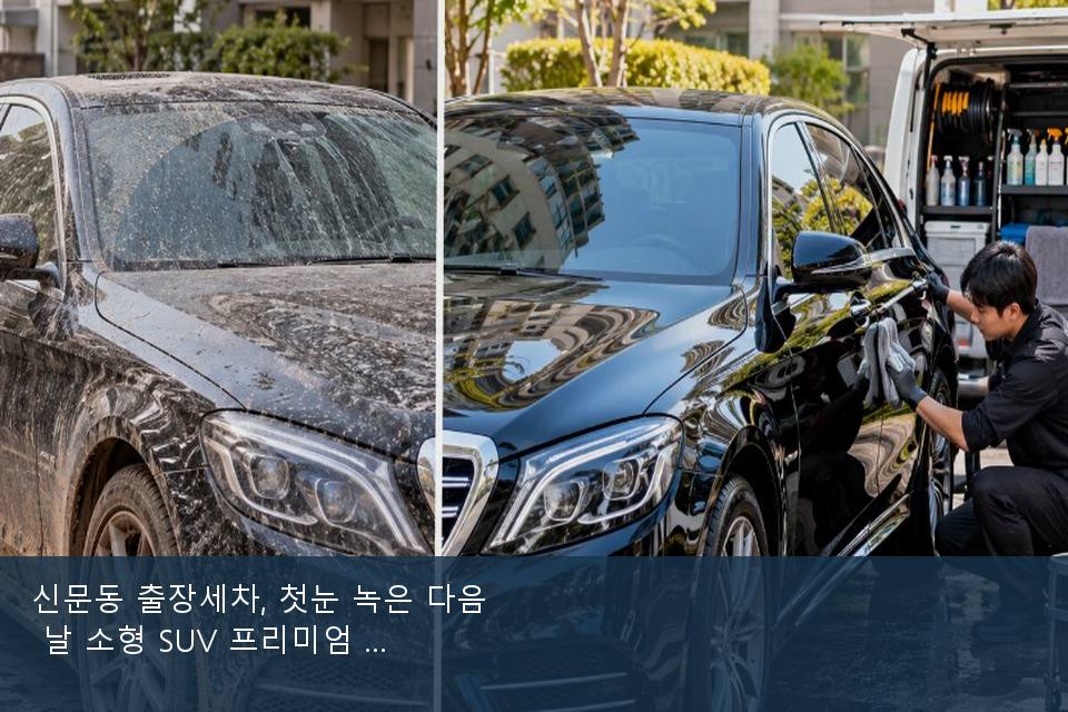 신문동 출장세차, 첫눈 녹은 다음 날 소형 SUV 프리미엄 · 차종 기준 금액